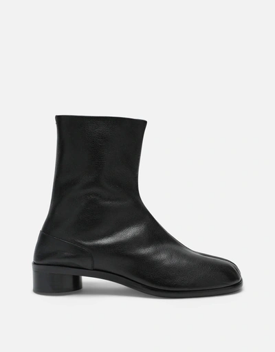 Maison Margiela メンズオリーブグリーンレザー足袋アンクルブーツ