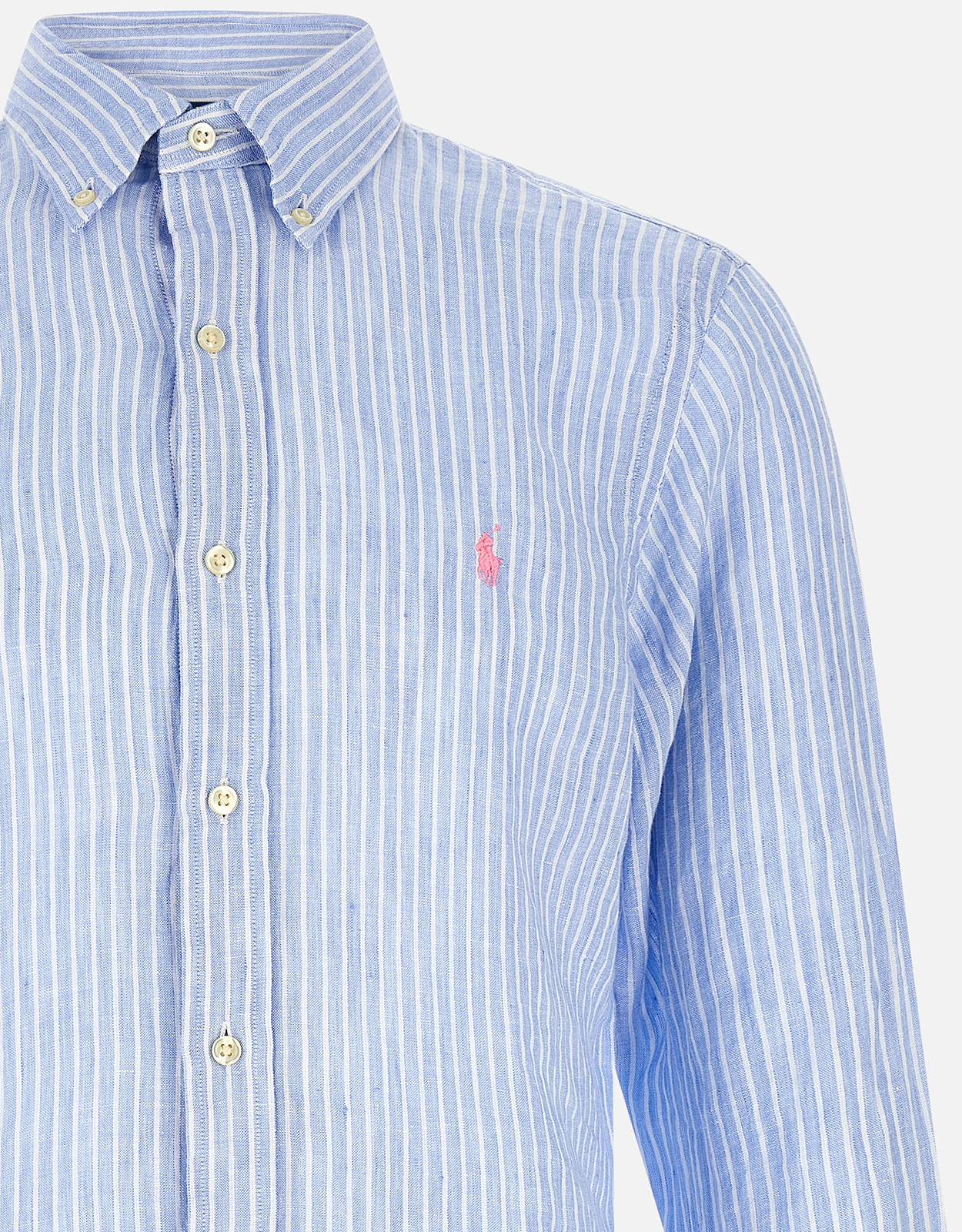 Polo Ralph Lauren メンズ ストライプ リネン ボタンダウン シャツ