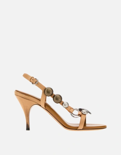Miu Miu ブラウン レザー サンダル () IFCHIC.COM