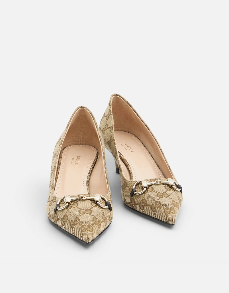 GUCCI ホースビット バンブー GGキャンバス GG柄 パンプス Gucci ホースビット パンプス (ヒール付きシューズ) IFCHIC.COM