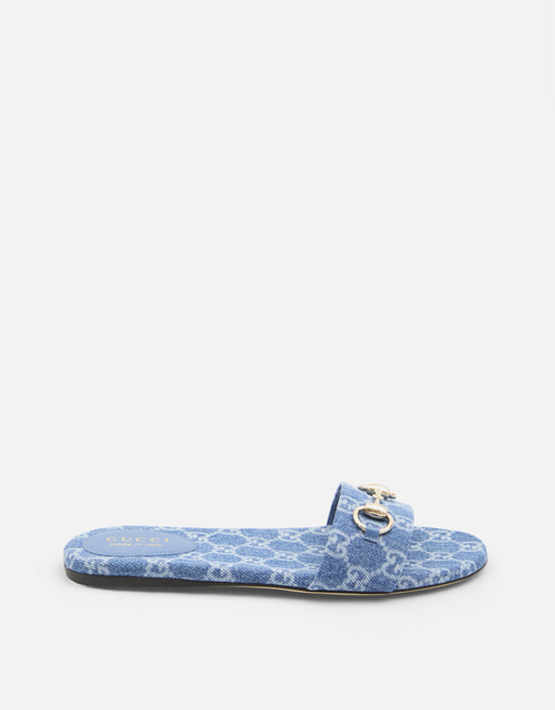 Gucci GG デニム ホースビット スライド サンダル (サンダル,スリッパ