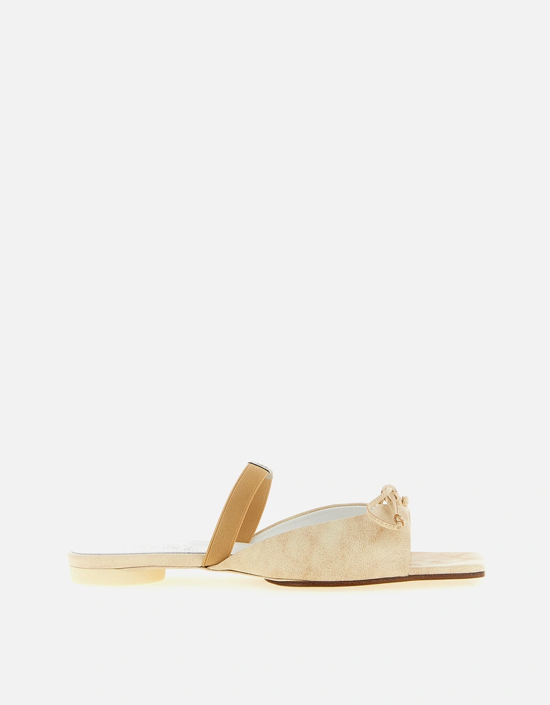 MM6 Maison Margiela スクエアトゥ レザー スリングバックシューズ