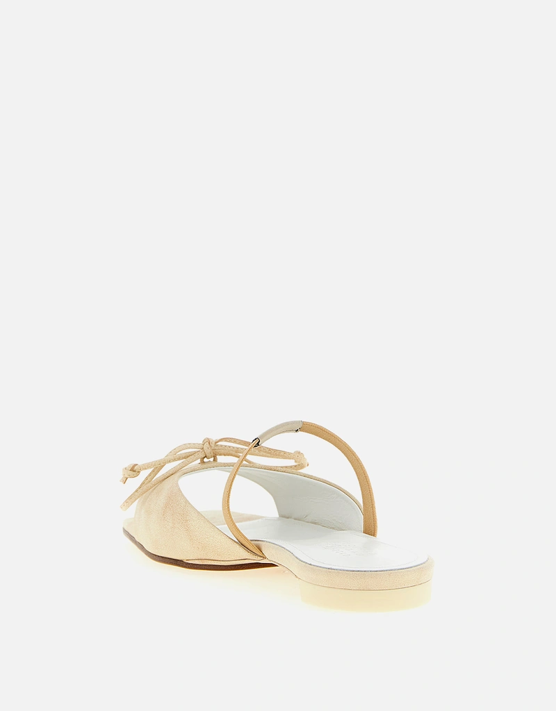 MM6 Maison Margiela スクエアトゥ レザー スリングバックシューズ