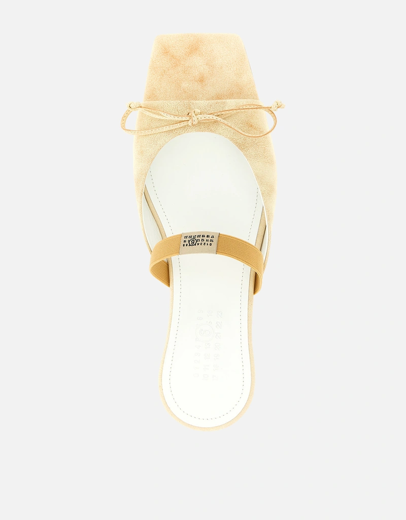 24ss MM6 スクエアトゥレザーシューズ MM6 Maison Margiela スクエアトゥ レザー スリングバックシューズ