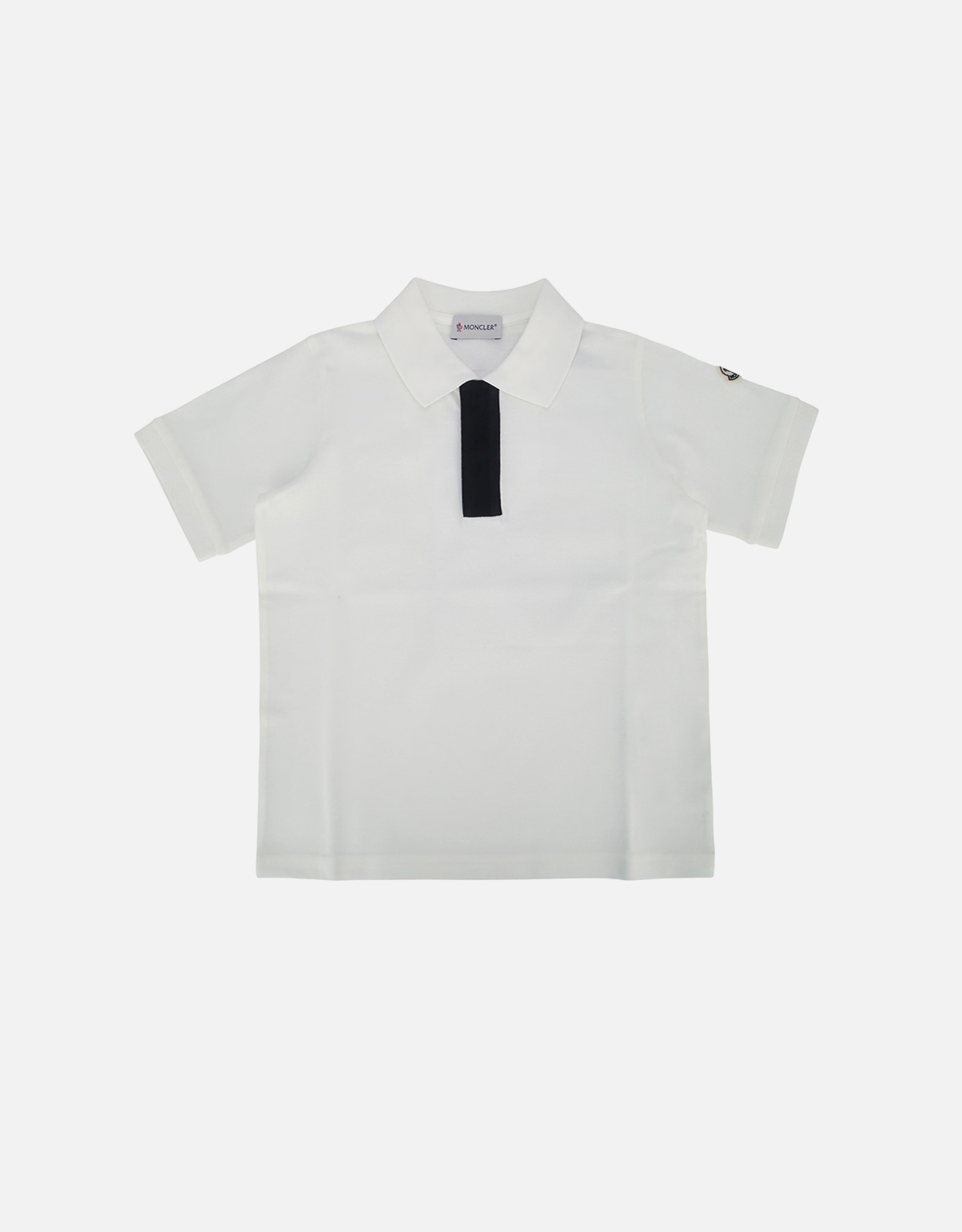 Moncler Kids キッズ コットンピケ トリコロールトリム ポロシャツ