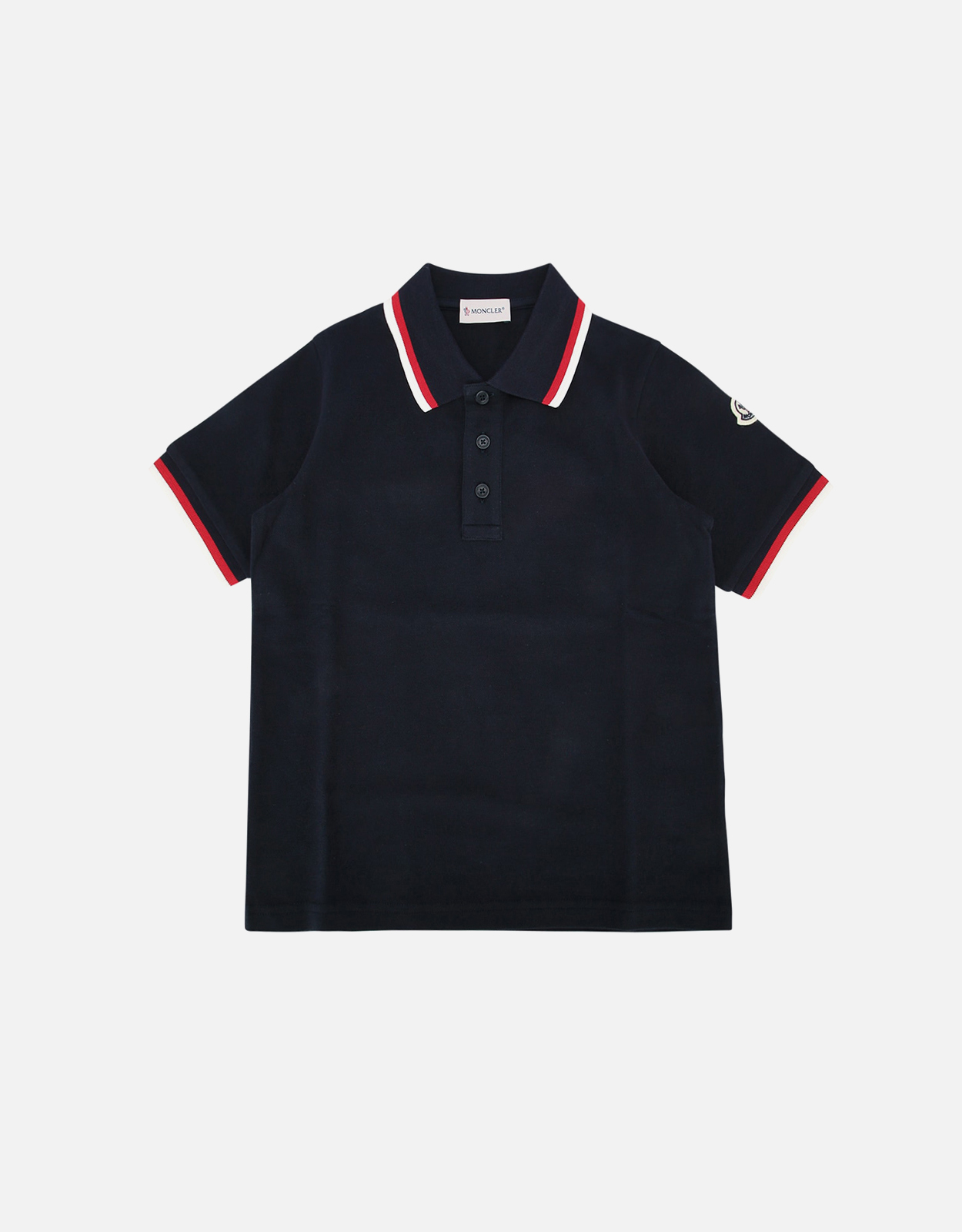 Moncler Kids トリコロールトリムコットンポロシャツ (すべての新品