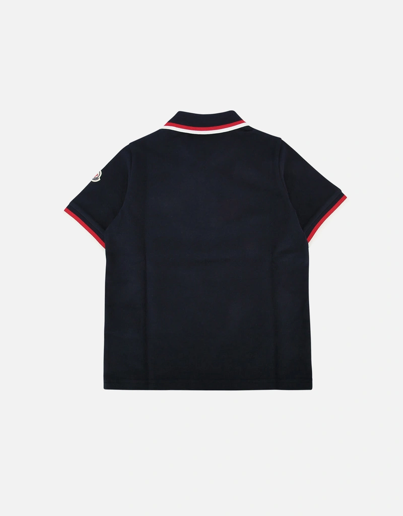Moncler Kids トリコロールトリムコットンポロシャツ (すべての新品
