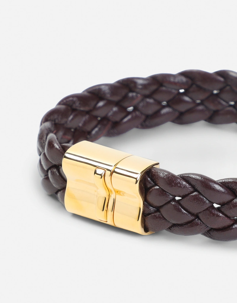 Bottega Veneta Intrecciato レザーブレスレット (すべての新品