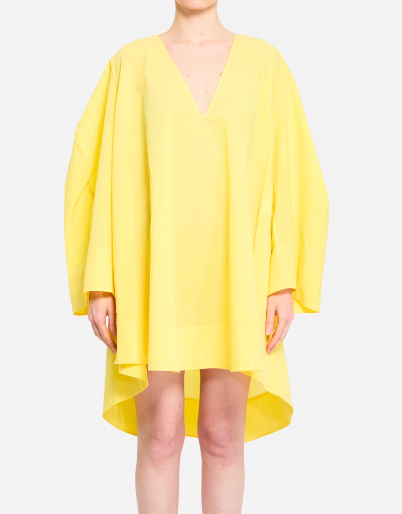 jacquemus yellow dress The Peplo mini by Patch pocket on the chest JACQUEMUS: Yellow 'The Drap' Midi