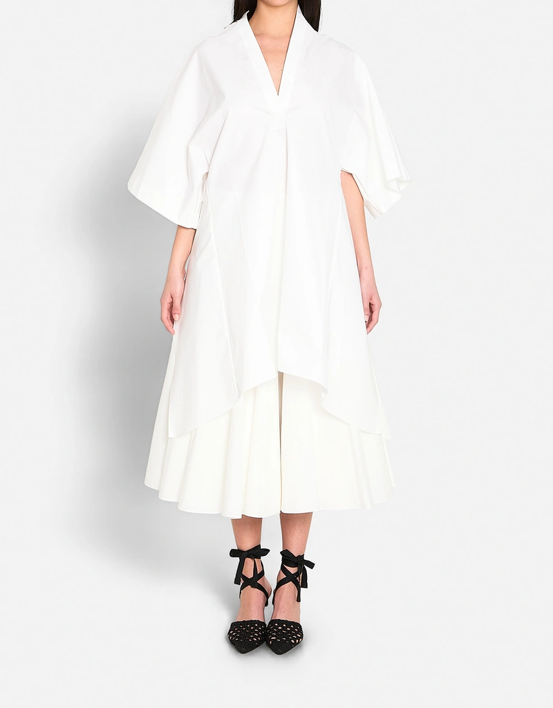 jacquemus the moisson cotton dress Moisson Open-Back Midi Dress White / wrtwfr_FR 34