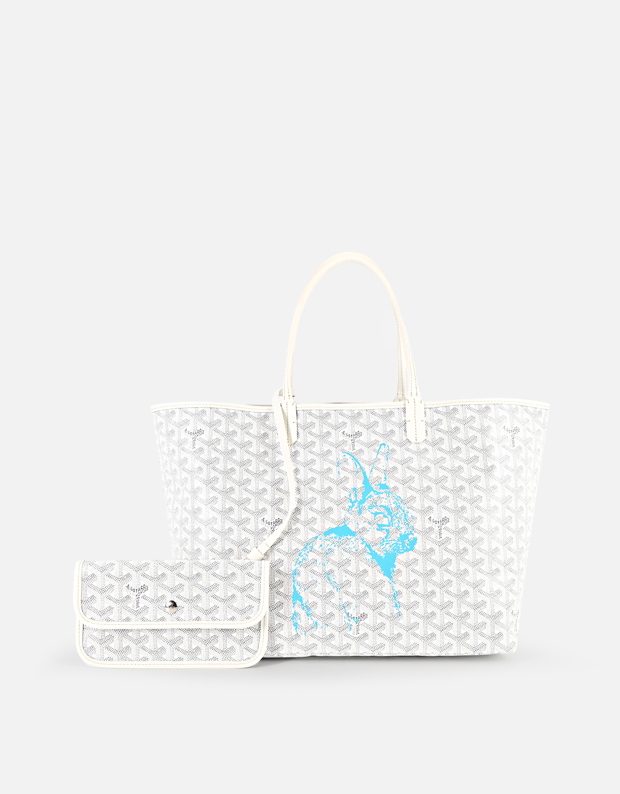 Goyard 限定版 Saint Louis PM キャンバス＆カーフスキントートバッグ