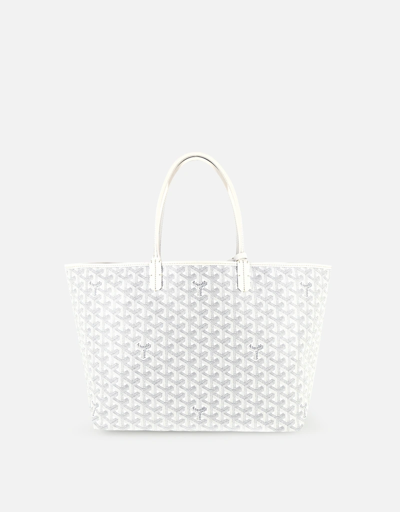 バッグ GOYARD SAINT LOUIS PM BLANC Goyard Limited-Edition Saint Louis PM Canvas And Calfskin Tote Bag