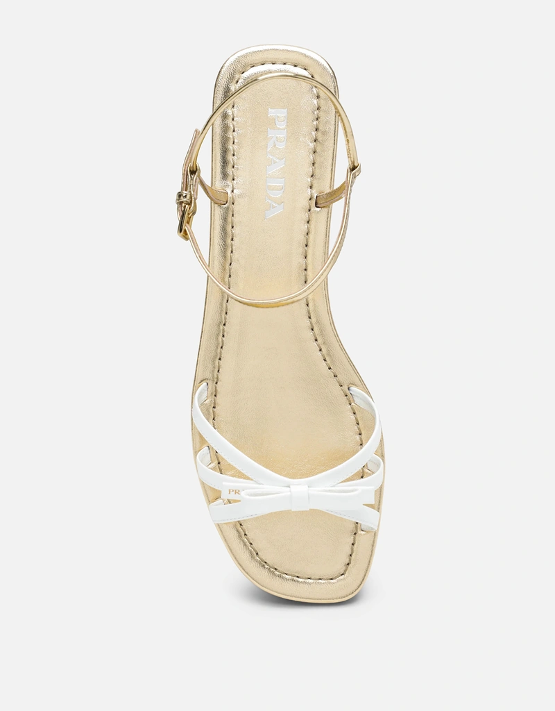 Prada Flat Patent And Metallic Leather Sandals (All New In) IFCHIC.COM