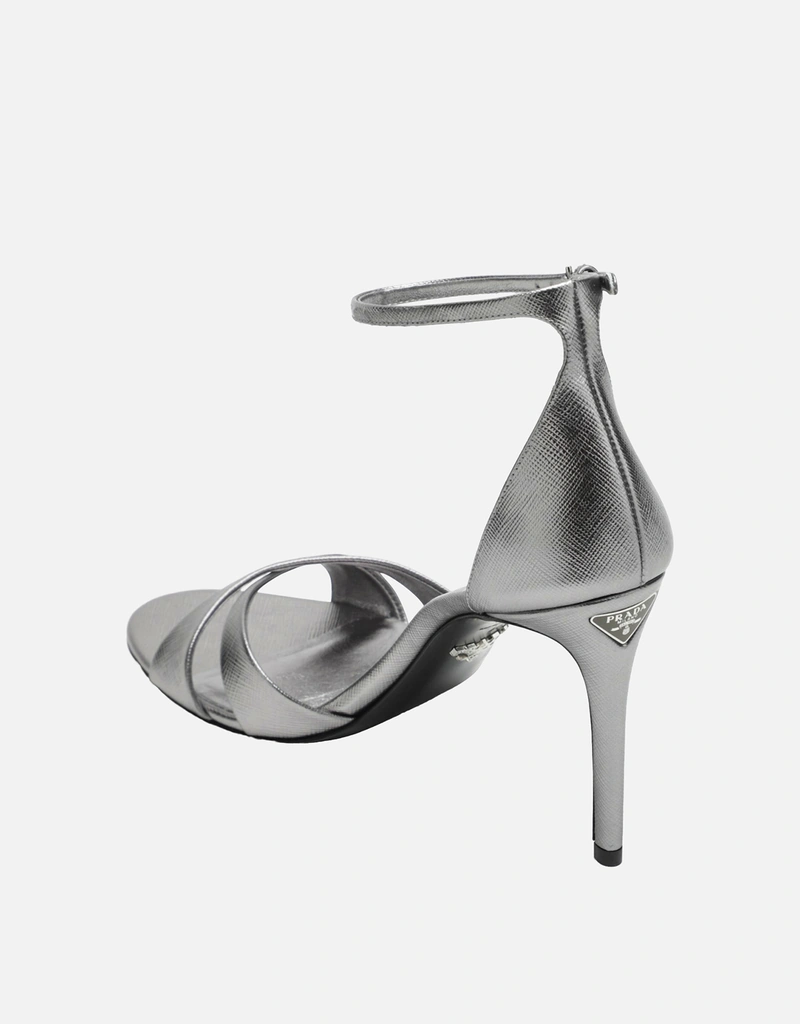 Prada シルバーレザーのヒールサンダル () IFCHIC.COM