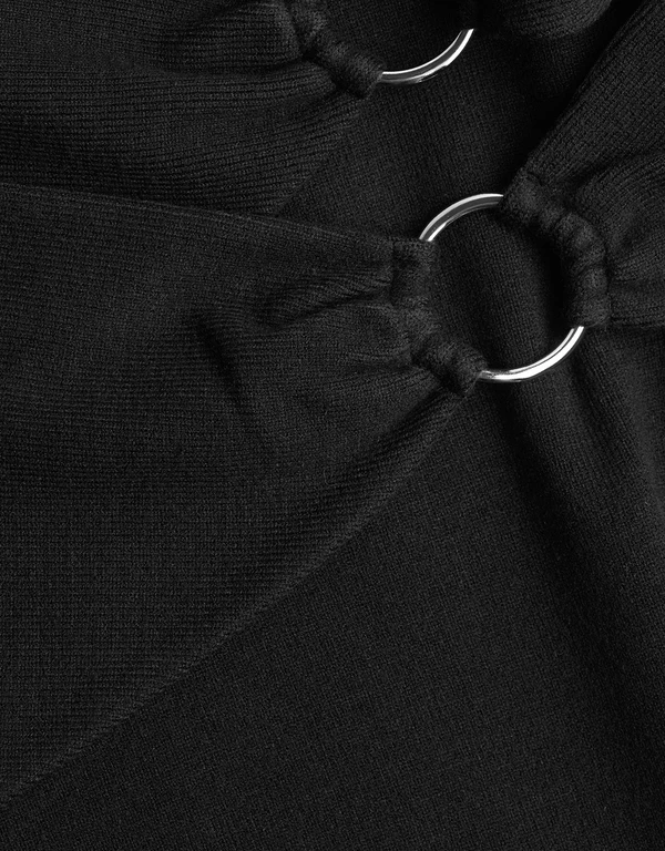 Jonathan Simkhai Directional Ring Embellished Knitted Midi Skirt