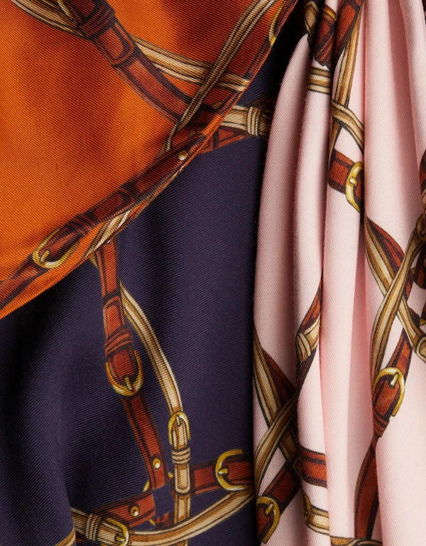 Jonathan Simkhai Saddle Print Asymmetric Maxi Dress