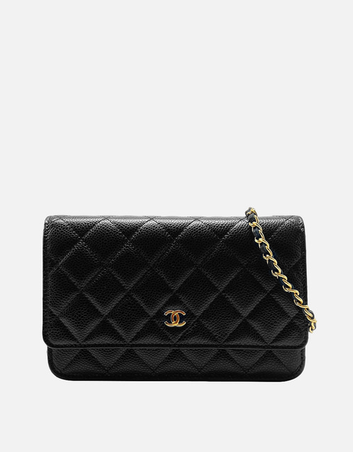 Chanel クラシック キルティング レザー チェーン ウォレット オン
