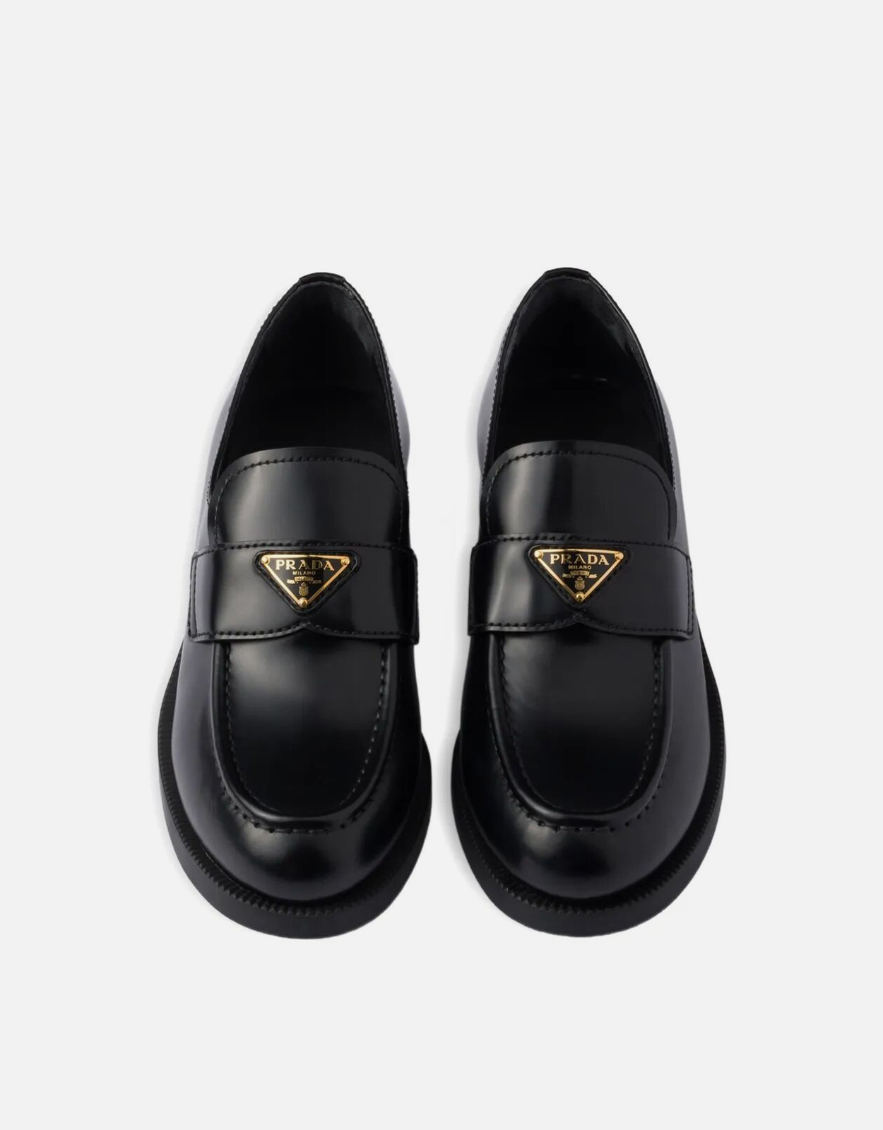PRADA ブラック ローファー　ライトシューズ 5178657.jpg
