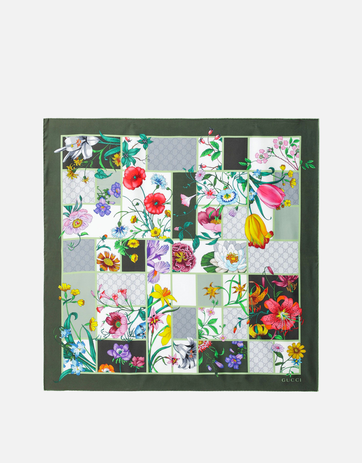 Gucci Printed Silk Twill Carré (Scarves) IFCHIC.COM