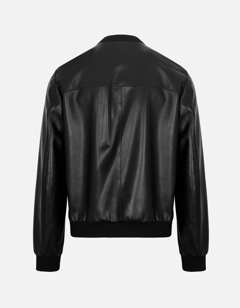 Prada メンズ ブラック ナッパレザー リバーシブル ボンバージャケット
