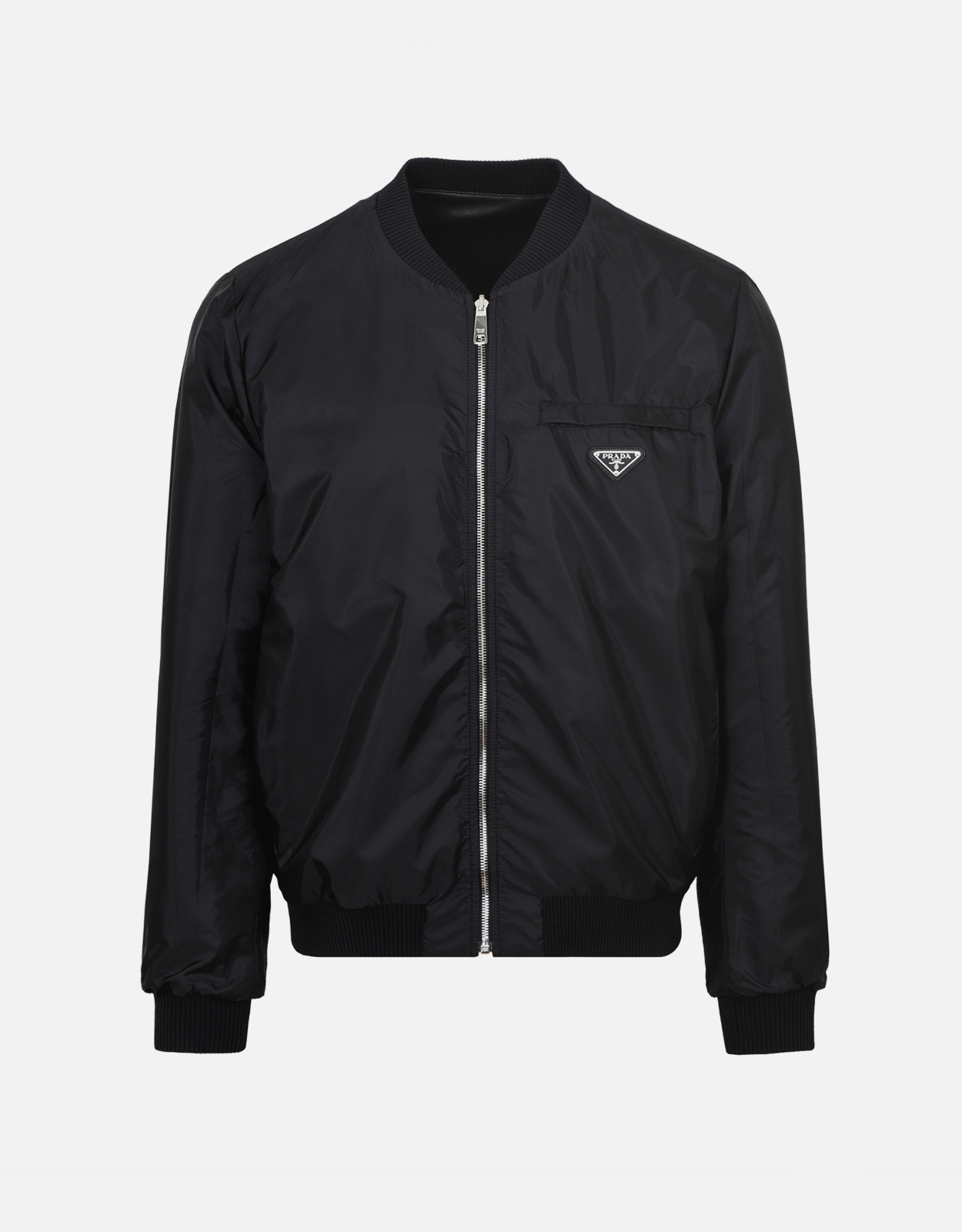 PRADA ボンバージャケット　リバーシブル Prada メンズ ブラック ナッパレザー リバーシブル ボンバージャケット