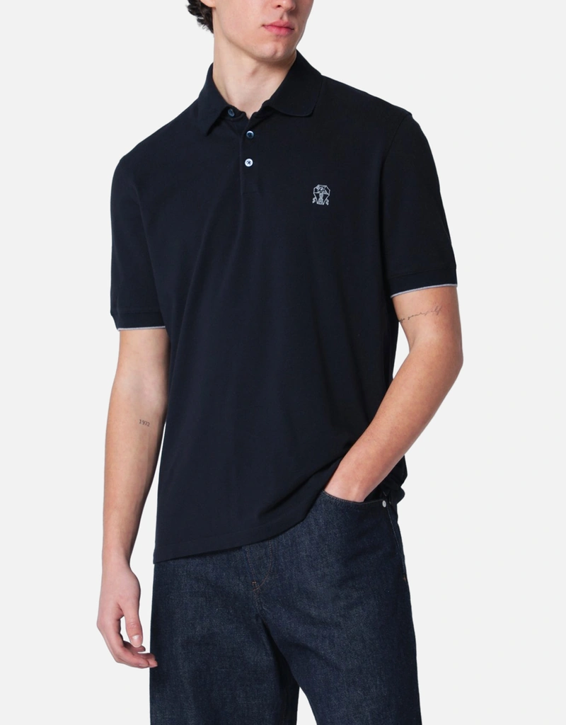 Brunello Cucinelli Men's Logo Cotton Polo Shirt () IFCHIC.COM