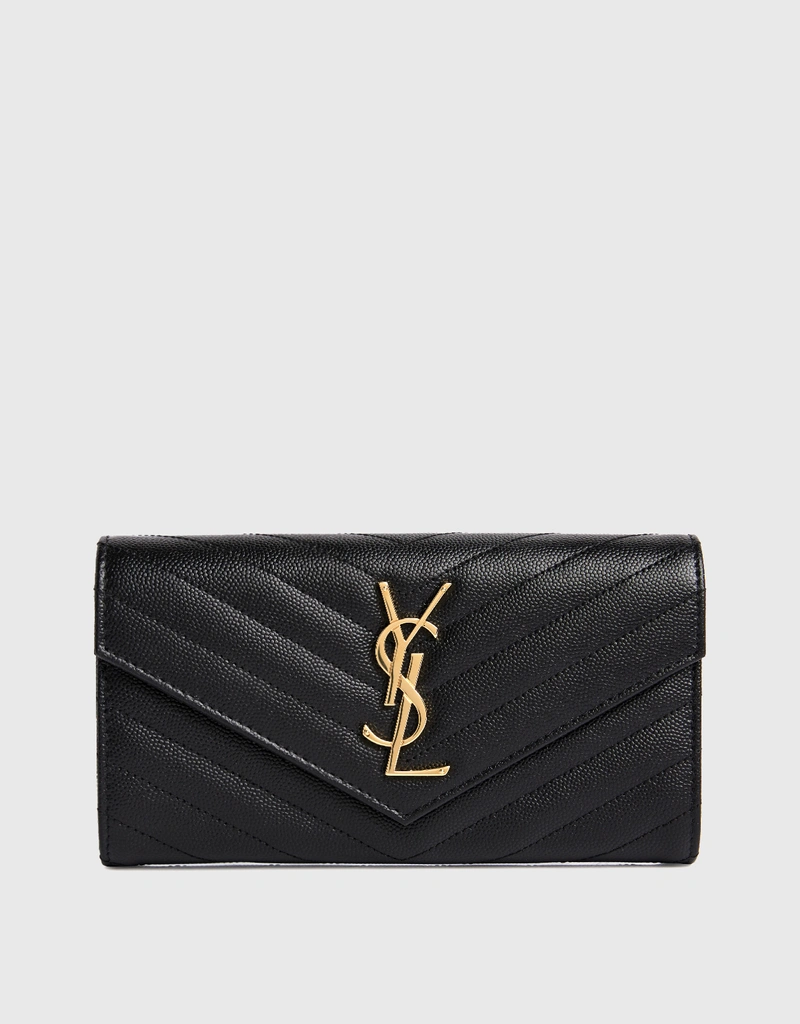 Saint Laurent Cassandre Large Embossed Grain Calfskin Leather