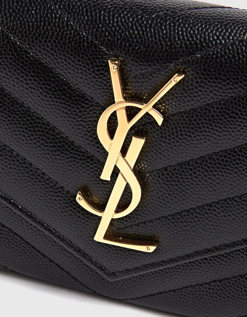 Saint Laurent Cassandre Large Embossed Grain Calfskin Leather