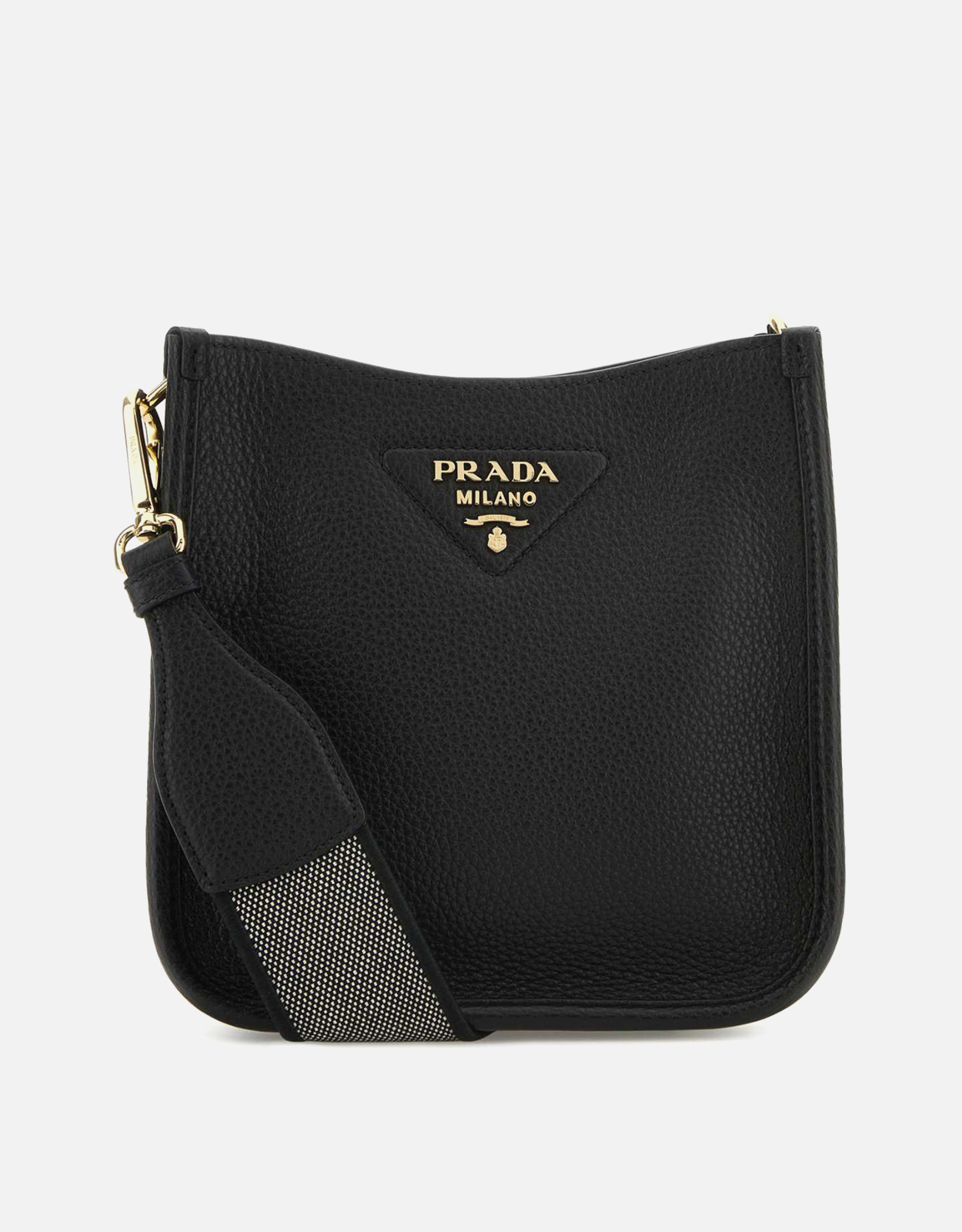 美品❀PRADA ブラック レザー ショルダーバッグ　シボ革　クロスボディ Prada レザー クロスボディバッグ () IFCHIC.COM