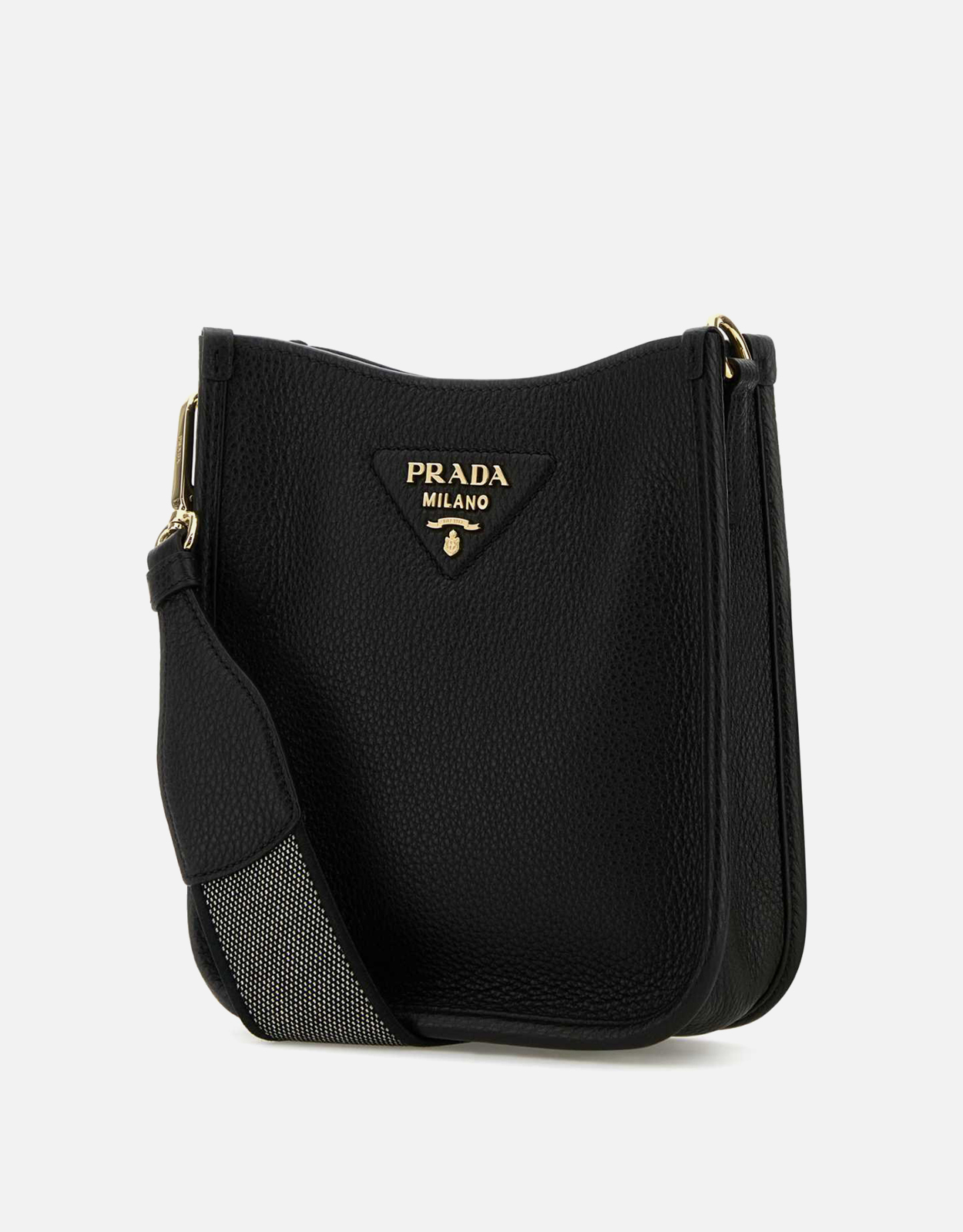 美品❀PRADA ブラック レザー ショルダーバッグ　シボ革　クロスボディ Prada レザー クロスボディバッグ () IFCHIC.COM