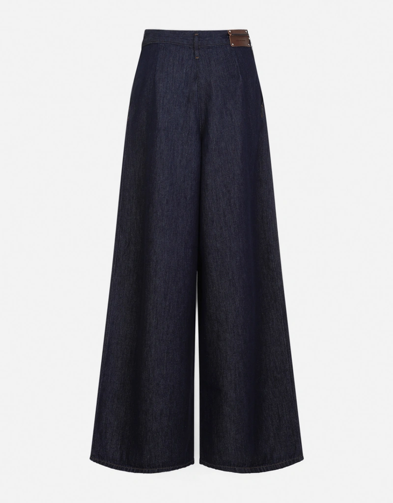Dries Van Noten ワイドプリーツコットンワイドパンツ (デニム単品