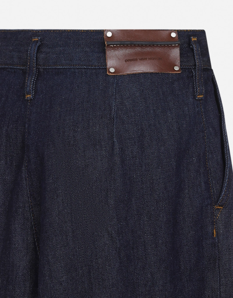 Dries Van Noten ワイドプリーツコットンワイドパンツ (デニム単品