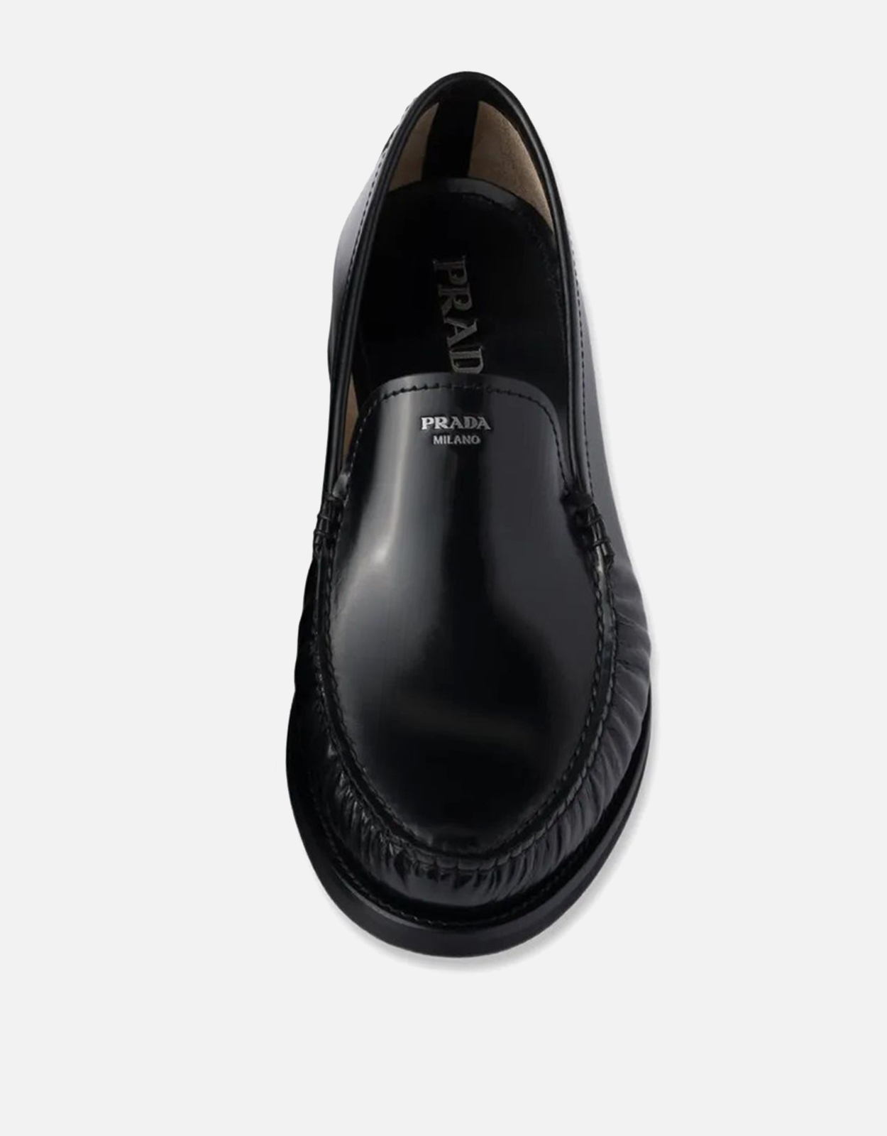 Prada メンズ ブラッシュドカーフレザー ローファー (ローファー