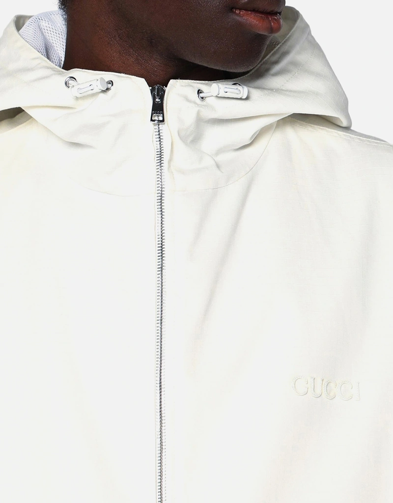 Gucci White zip-up jacket with logo print (All New In) IFCHIC.COM