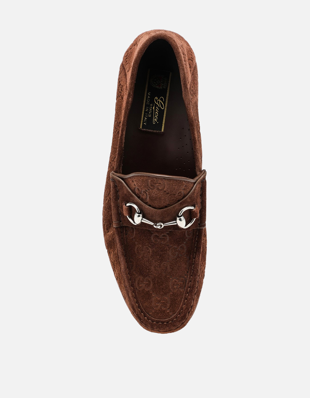 Gucci メンズ ブラウンスエードレザーローファー () IFCHIC.COM