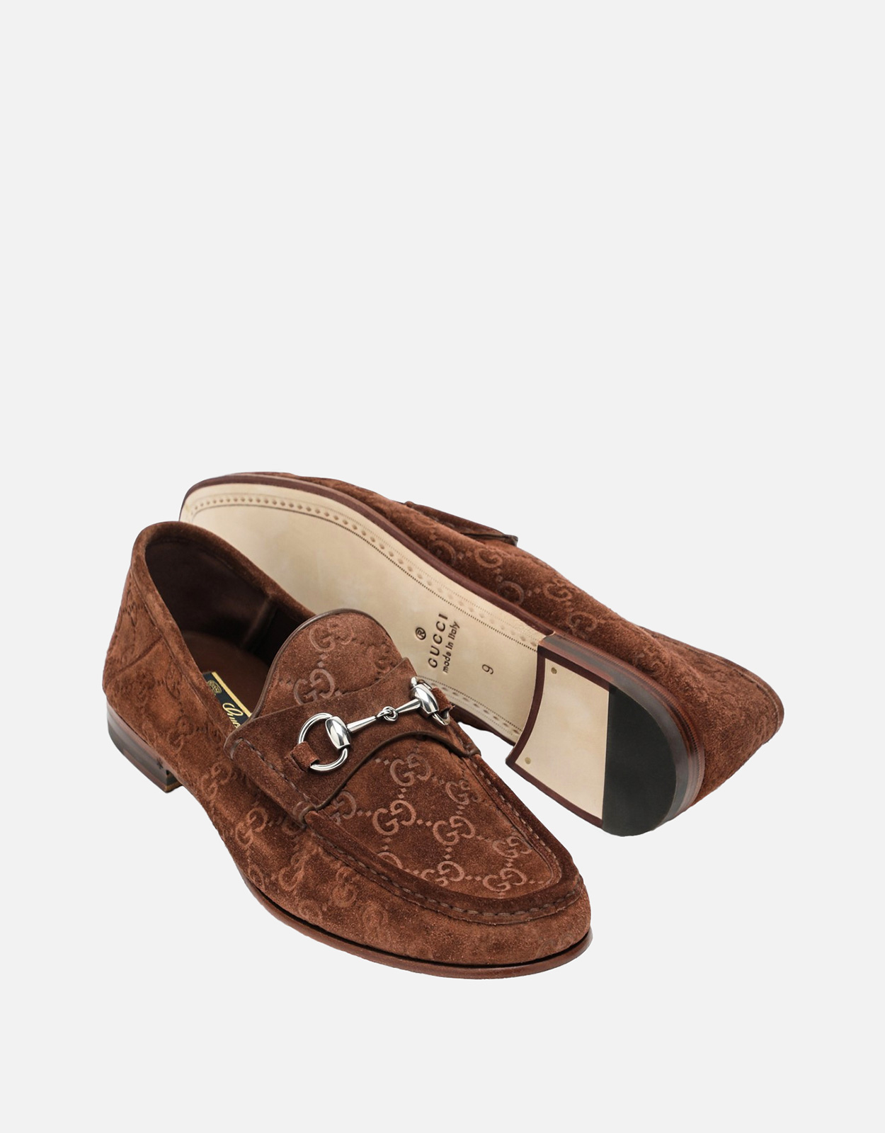Gucci メンズ ブラウンスエードレザーローファー () IFCHIC.COM