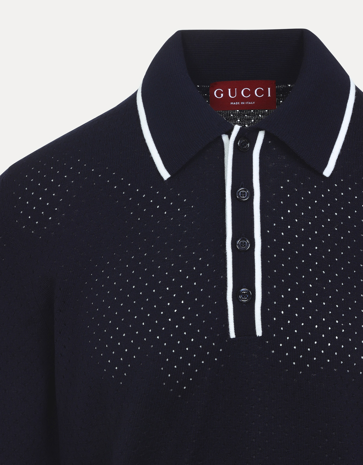 Gucci メンズウール長袖ポロシャツ (ニットウェア,ニットポロシャツ