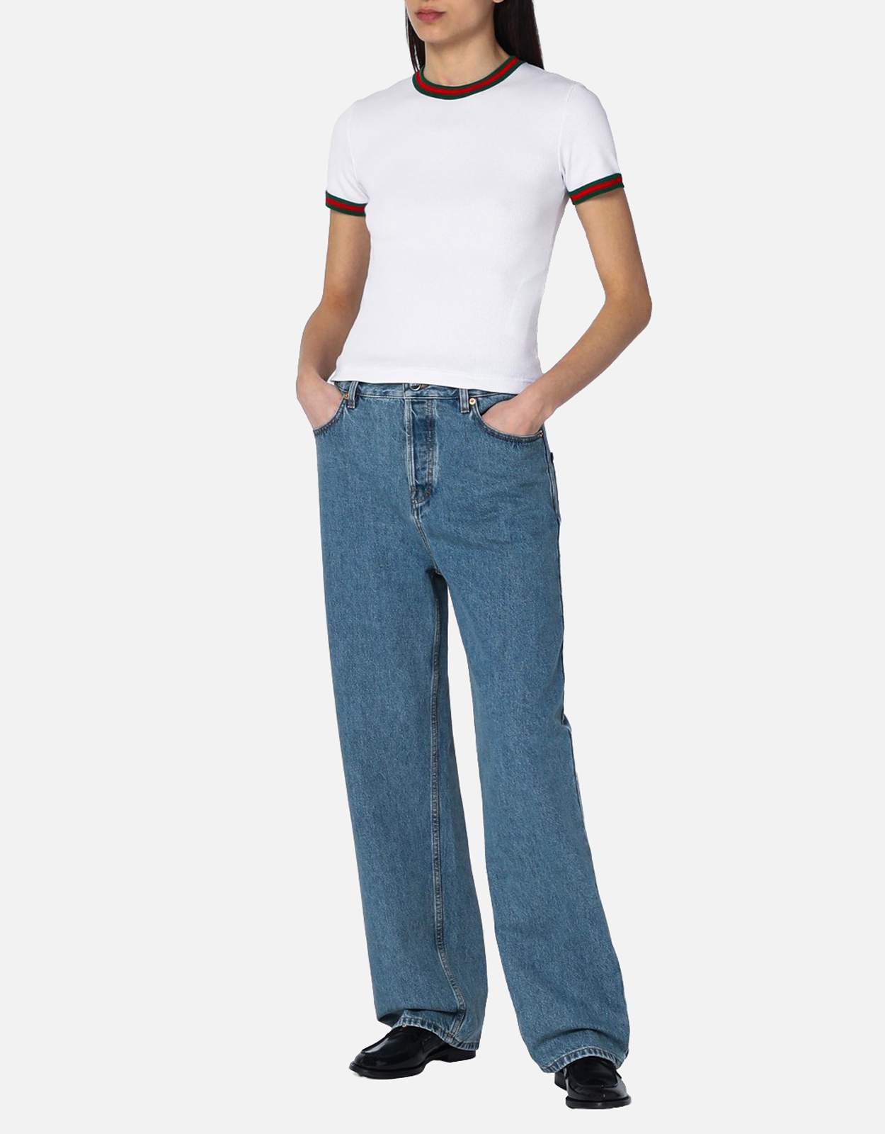 Gucci ライトブルー ワイドレッグ デニム ジーンズ (パンツ) IFCHIC.COM