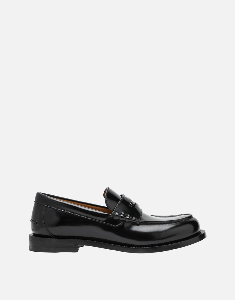 Gucci ブラックレザー ローファー Gucci メンズ ブラックレザーローファー リムーバブルGGディテール付き