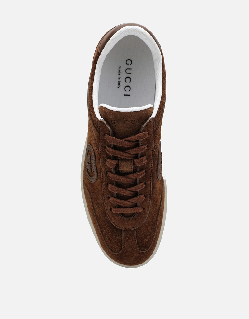 Gucci メンズ ブラウンスエードレザースニーカー () IFCHIC.COM