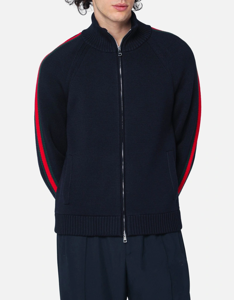 Gucci メンズ ウール ジップアップカーディガン (シャツ) IFCHIC.COM