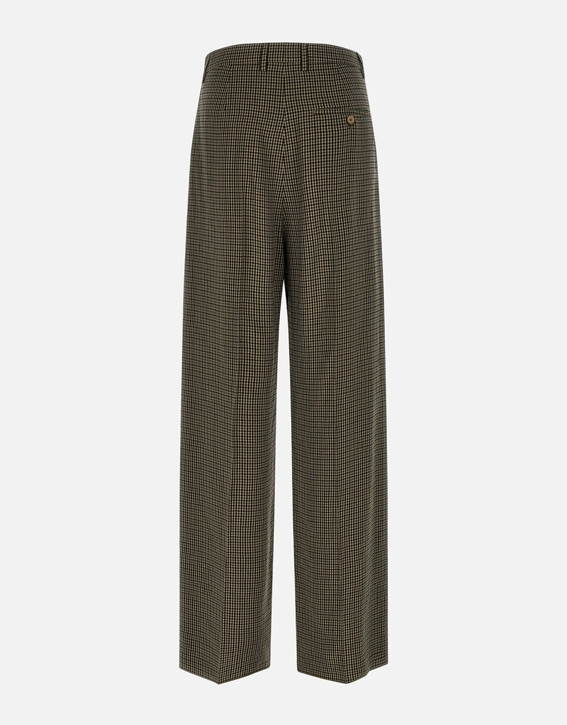 Balenciaga ラージテーラードリヨセルチェックワイドストレートパンツ