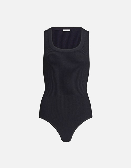 ALAÏA 無袖リブ編みボディスーツ (トップス,ジャンプスーツ) IFCHIC.COM