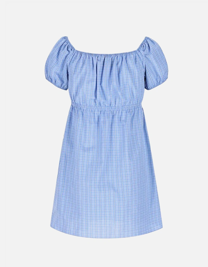 miu miu plaid mini dress Miu Miu Off-Shoulder Plaid Mini Dress In Blue - 33% Off