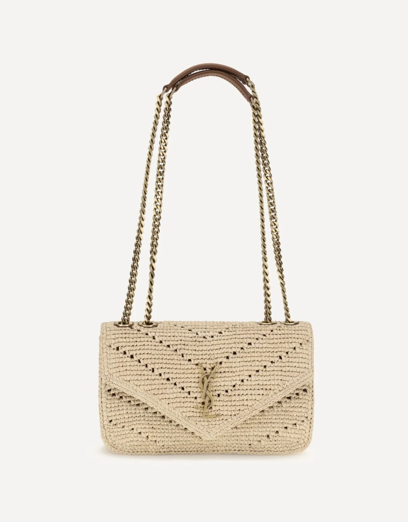 Saint Laurent ルル小ラフィアチェーンショルダーバッグ (すべての新品