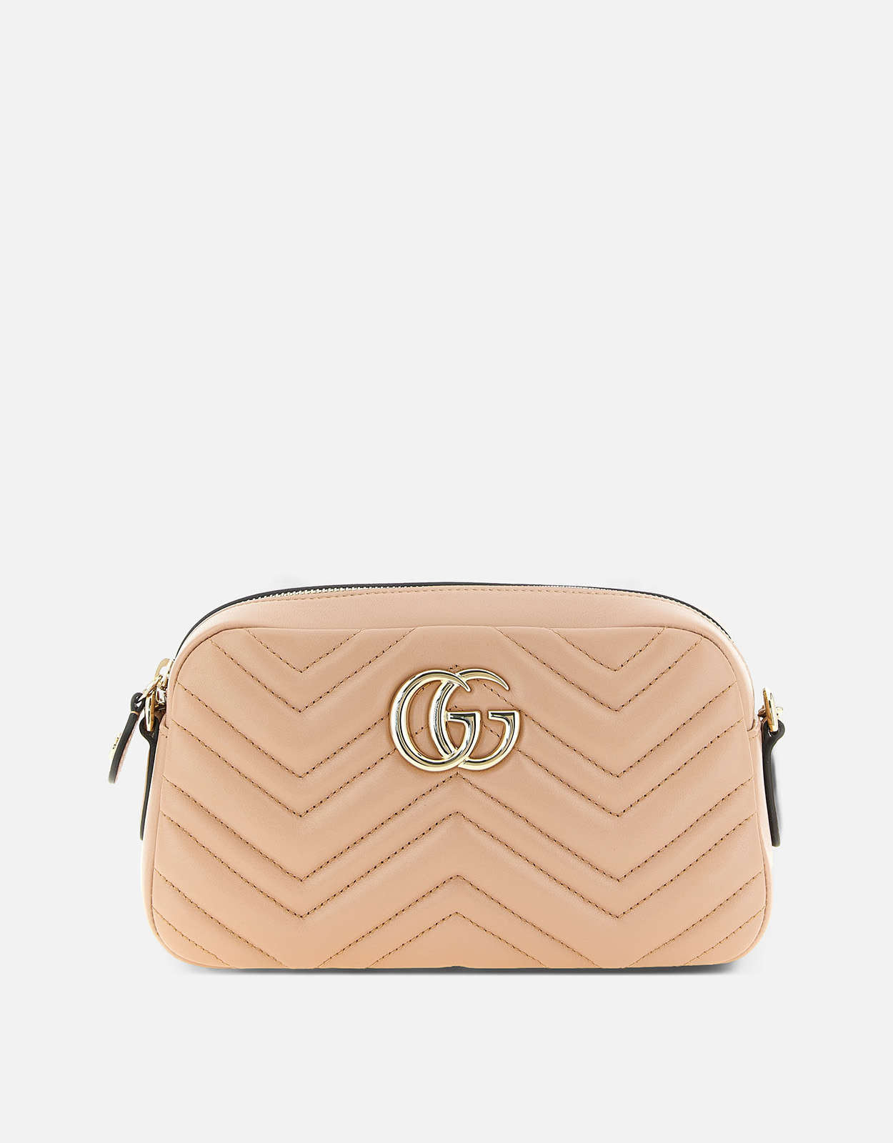 GUCCI GGマーモント　ボディバッグ Gucci GGマーモント スモール 絎縫チェーンナッパレザー クロスボディ