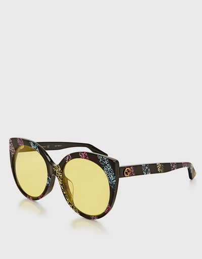 Rainbow Glitter Stripe Cat-eye Sunglasses