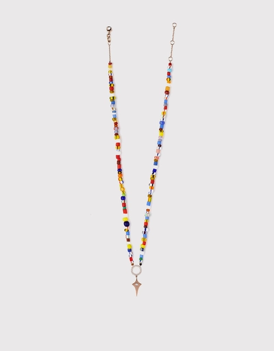 Diamond Circle Rainbow Beaded Necklace