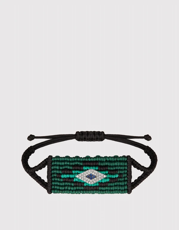 Diane Kordas 14k Evil Eye Diamond Woven Bracelet