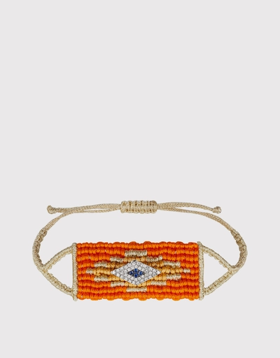 14k Evil Eye Diamond Woven Bracelet